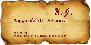 Magyaródi Johanna névjegykártya